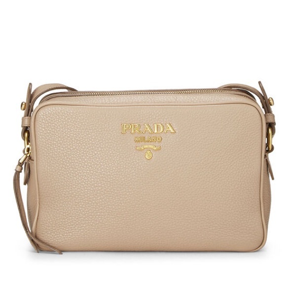 Prada Beige Vitello Phenix Leather Double Zip Crossbody Bag - Picture 2 of 10